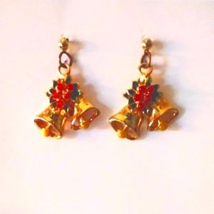 Christmas Bell Earrings goldtone